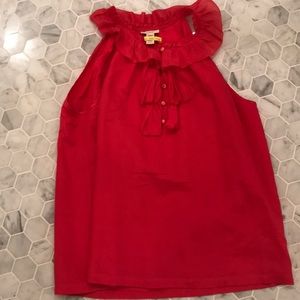 Bright pink sleeveless blouse